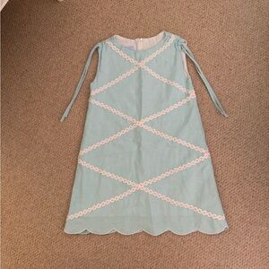 Bella Bliss 7T Charming Blue Kids Dress with Pink Accents